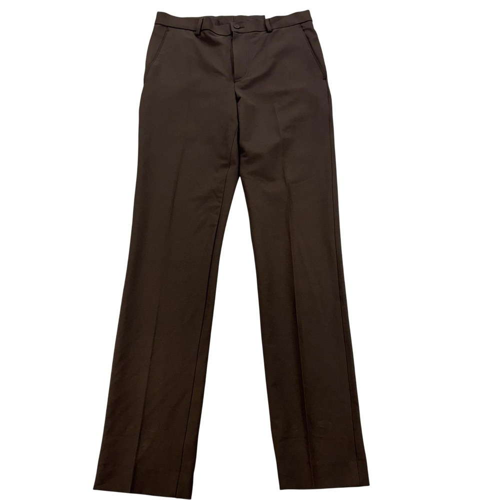 Calvin Klein Jamal Dress Pants Mens 32x32 Brown Slim Stretch Wrinkle Resist $120